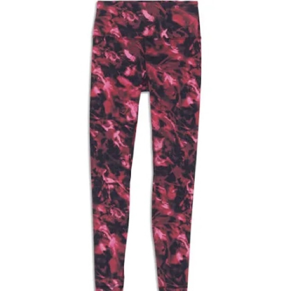 Vibrant Pink and Black Lululemon Leggings